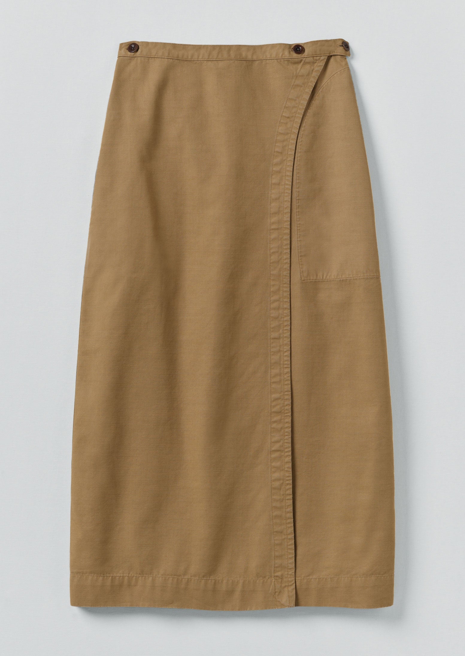 Cotton Wrap Straight Skirt | Warm Sand