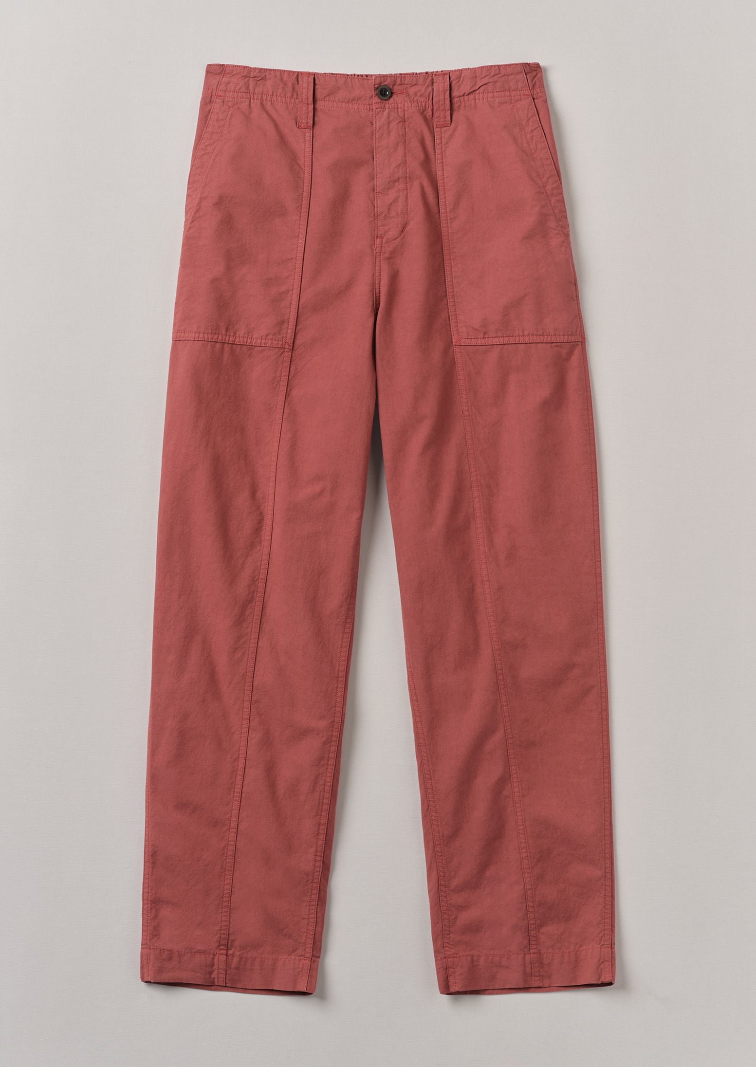 Cotton Linen Workwear Trousers | Red Brick