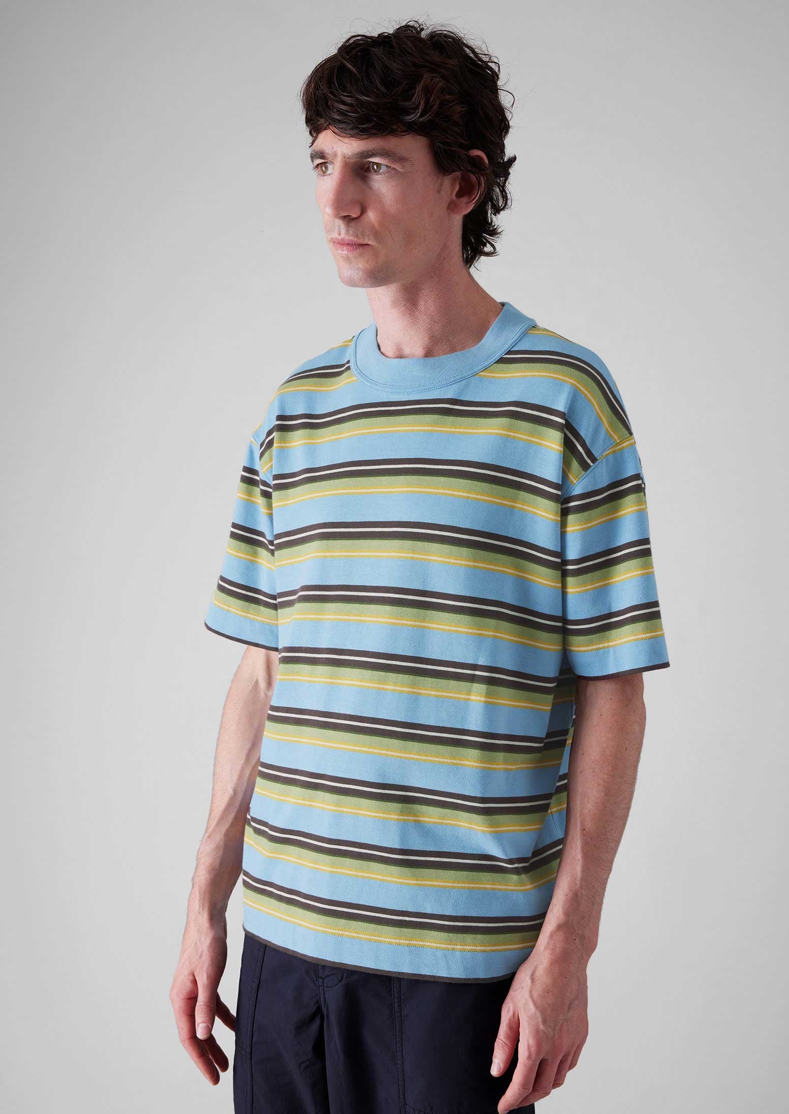 Bold Stripe Easy Cotton Tee | Blue Multi 3 Bold Stripe Easy Cotton Tee | Blue Multi