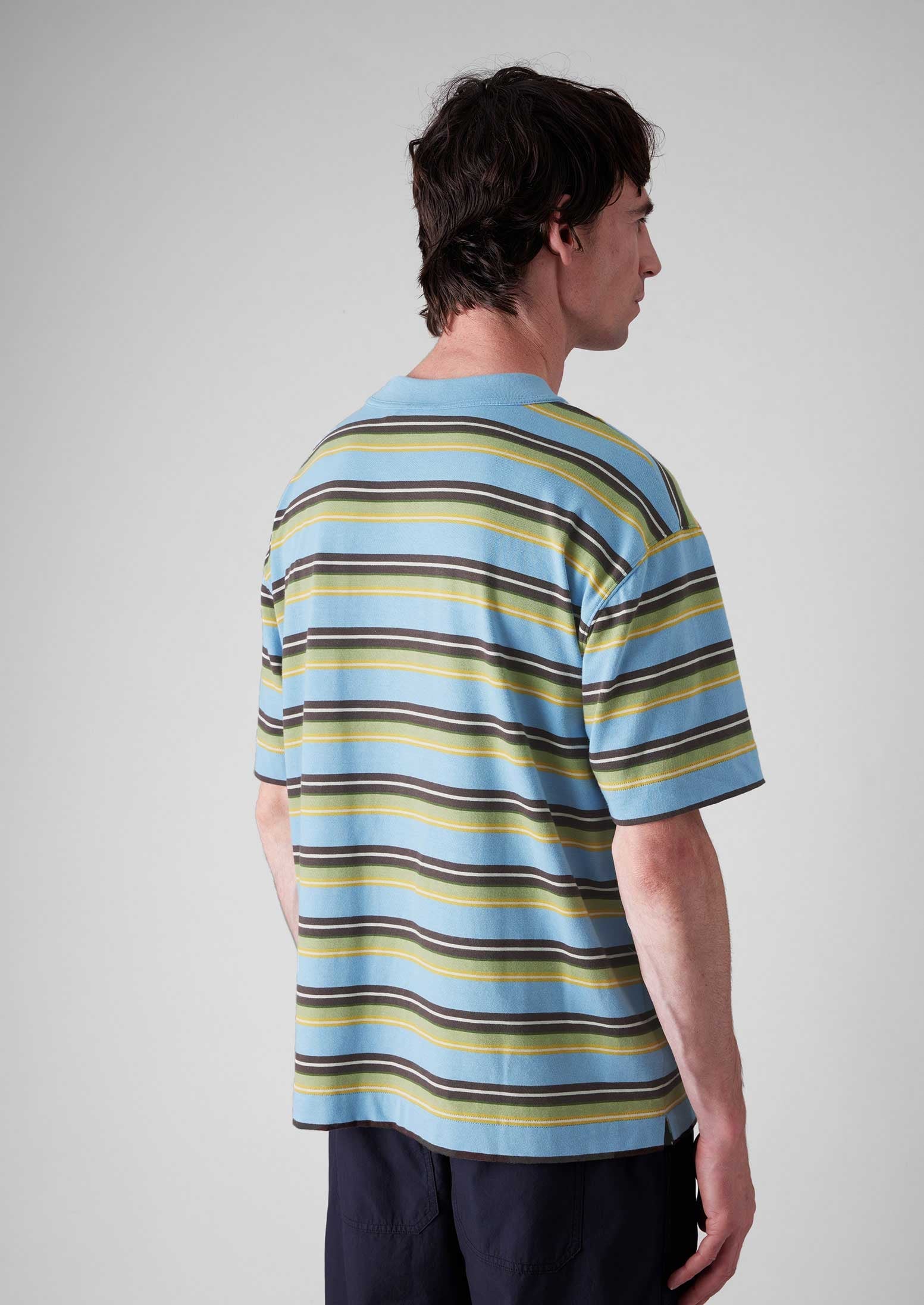 Bold Stripe Easy Cotton Tee | Blue Multi 4 Bold Stripe Easy Cotton Tee | Blue Multi