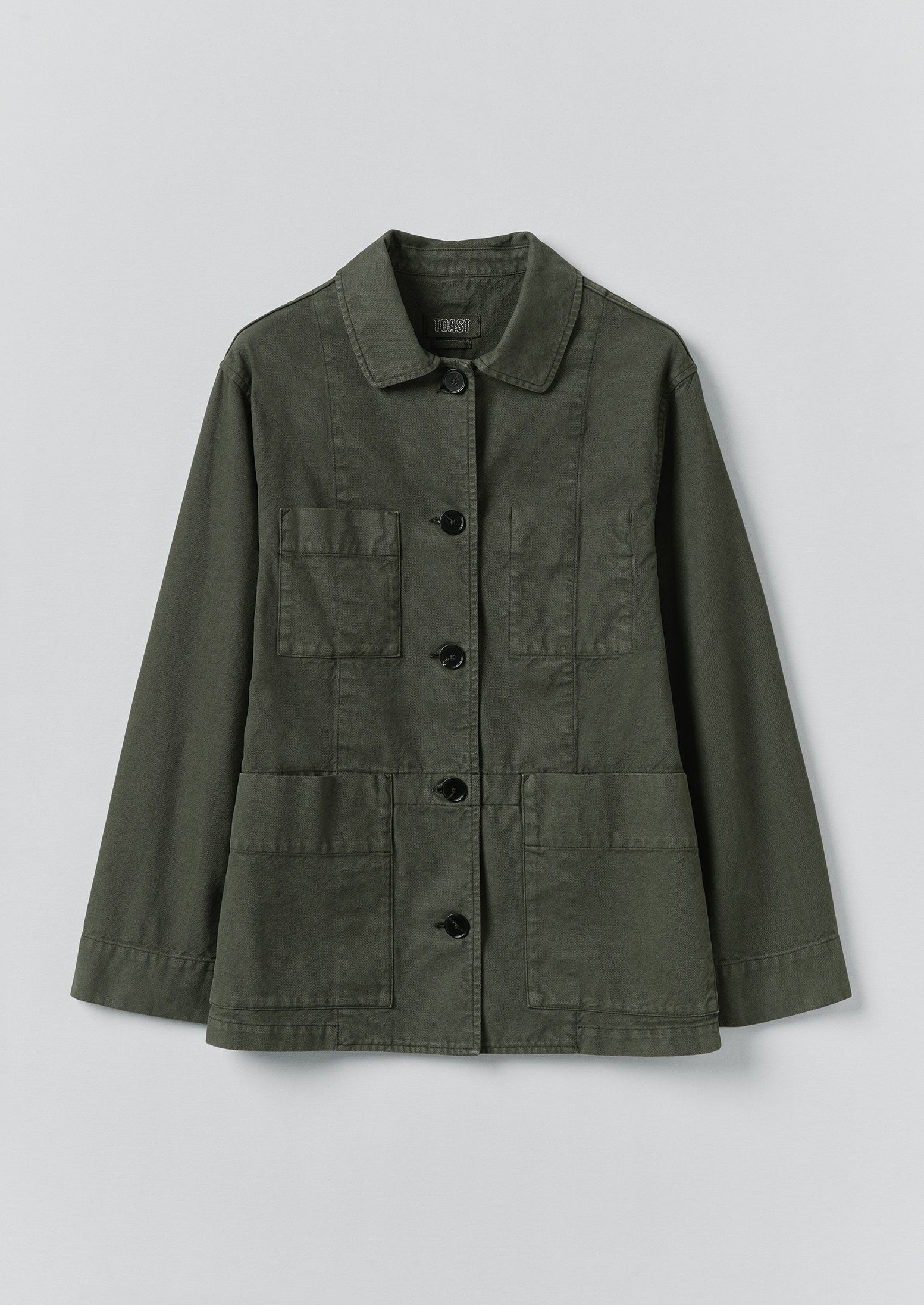Cotton Canvas Workwear Jacket | Dark Olive