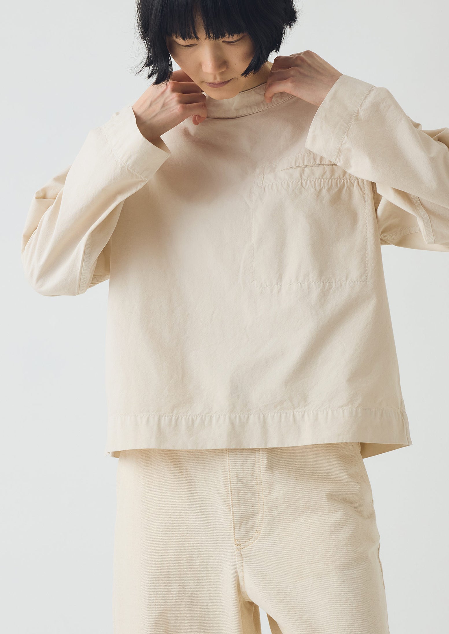 Cotton Linen Poplin Smock Top | Raw Linen 3 Cotton Linen Poplin Smock Top | Raw Linen