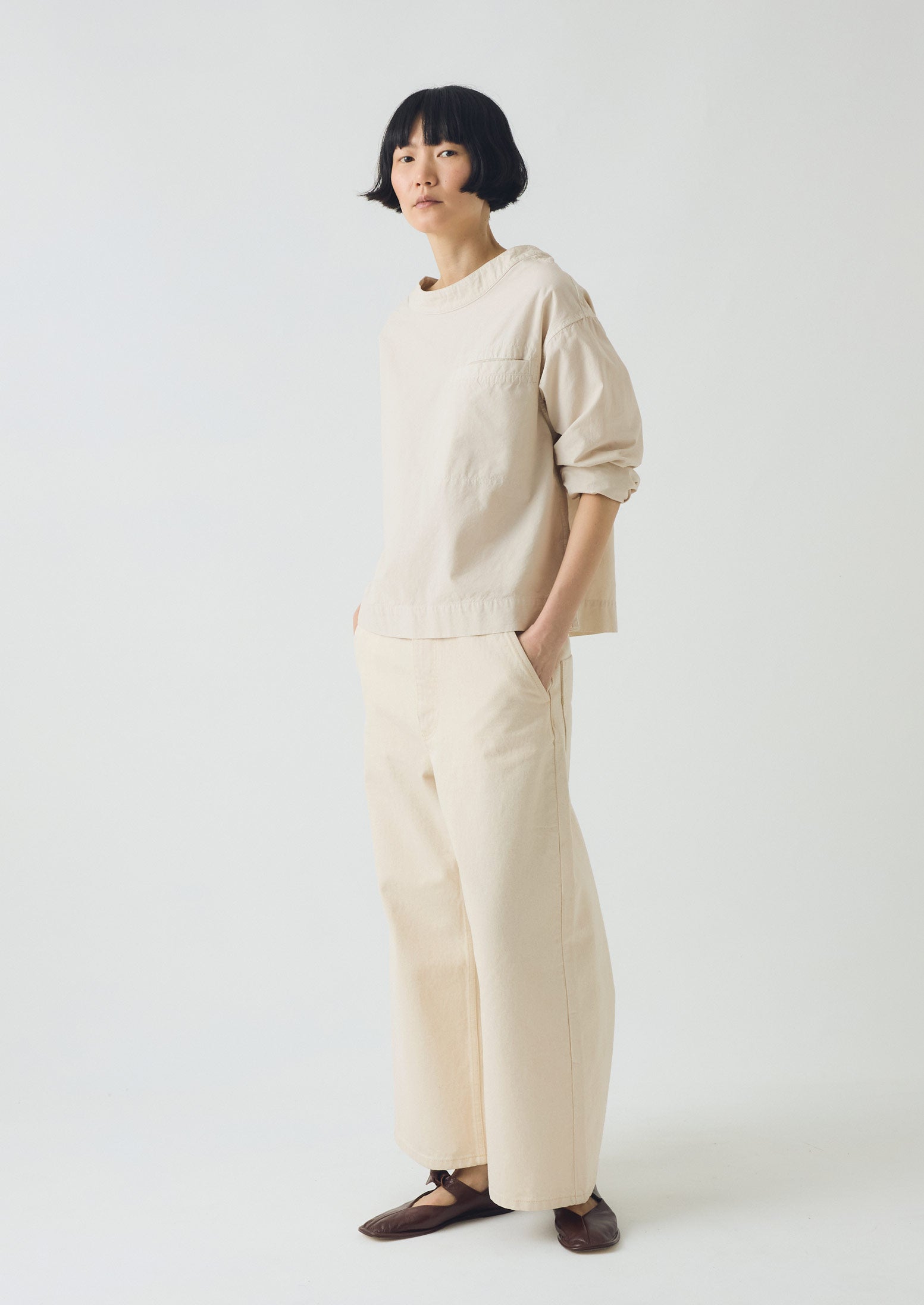 Cotton Linen Poplin Smock Top | Raw Linen 6 Cotton Linen Poplin Smock Top | Raw Linen