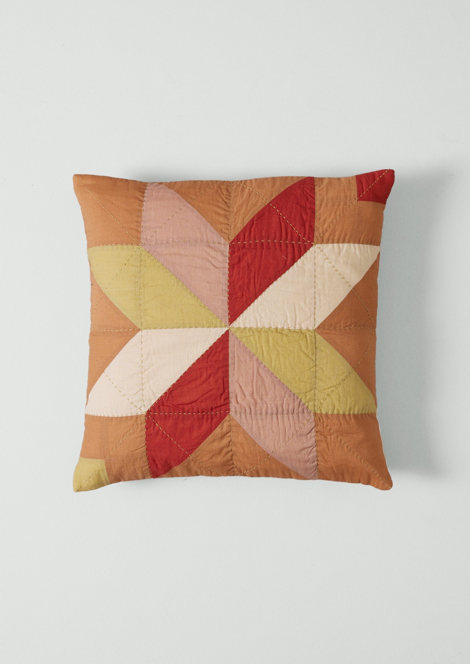 Tiled Star Patchwork Cushion Cover | Caramel/Gooseberry