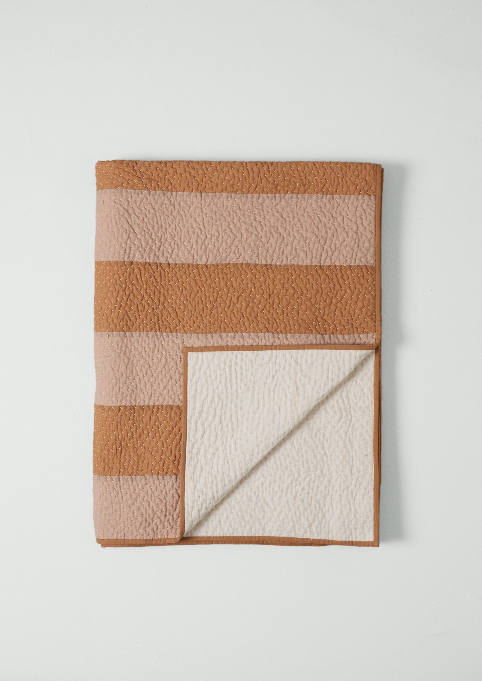 Patched Stripe Quilt | Soft Lilac/Light Umber