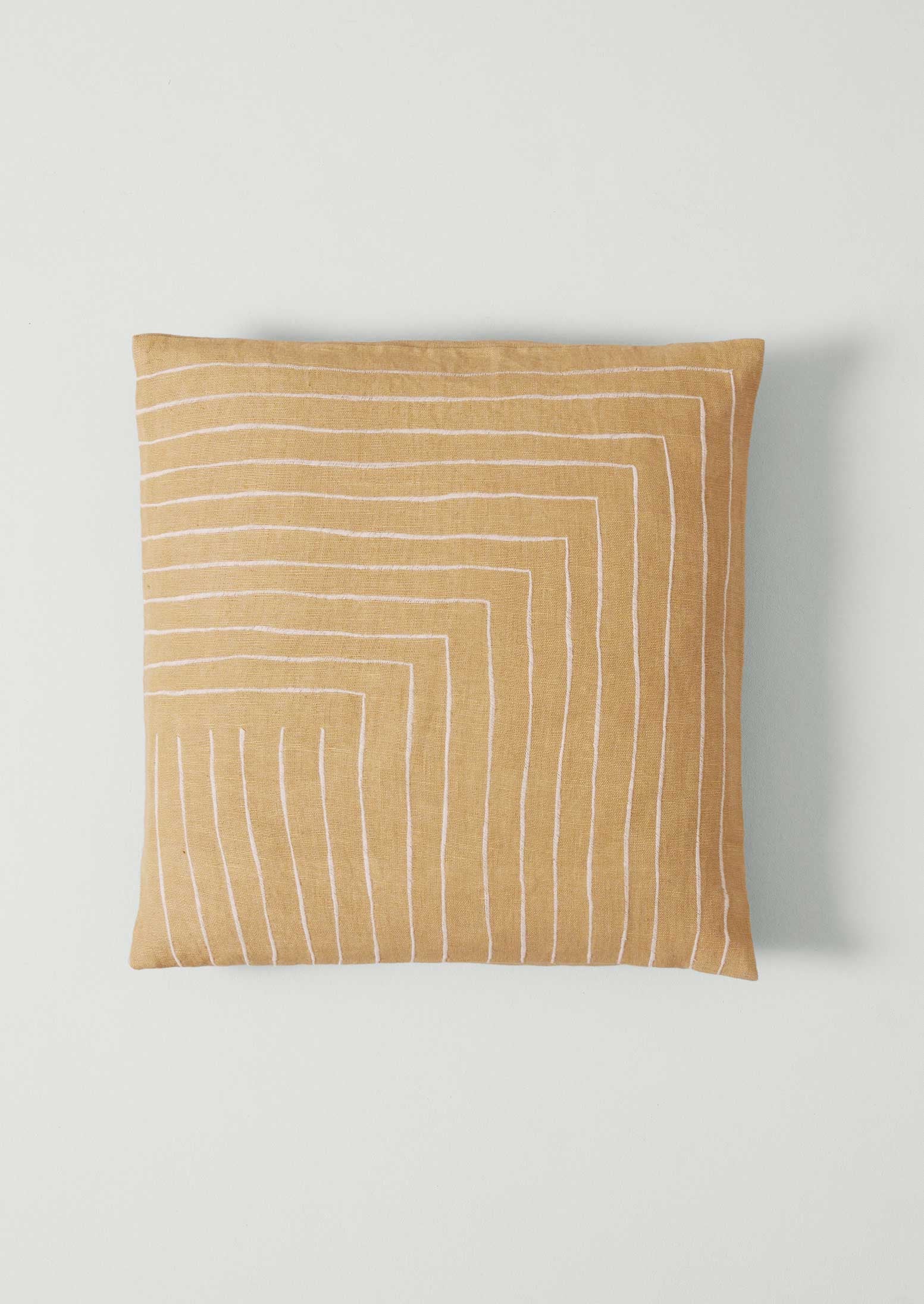 Aria Embroidered Cushion Cover | Sand/Almond