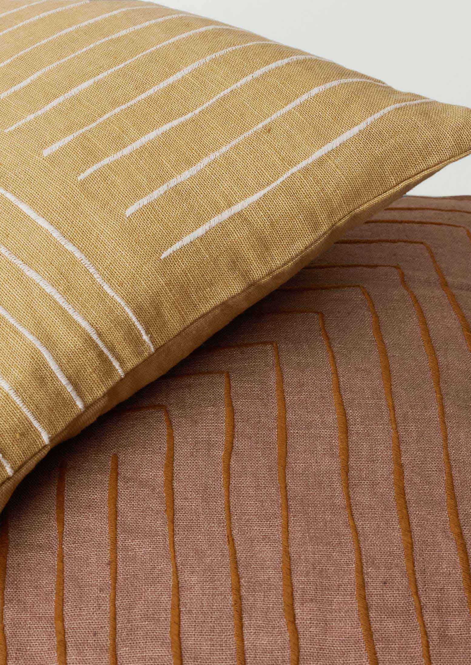 Aria Embroidered Cushion Cover | Sand/Almond 6 Aria Embroidered Cushion Cover | Sand/Almond
