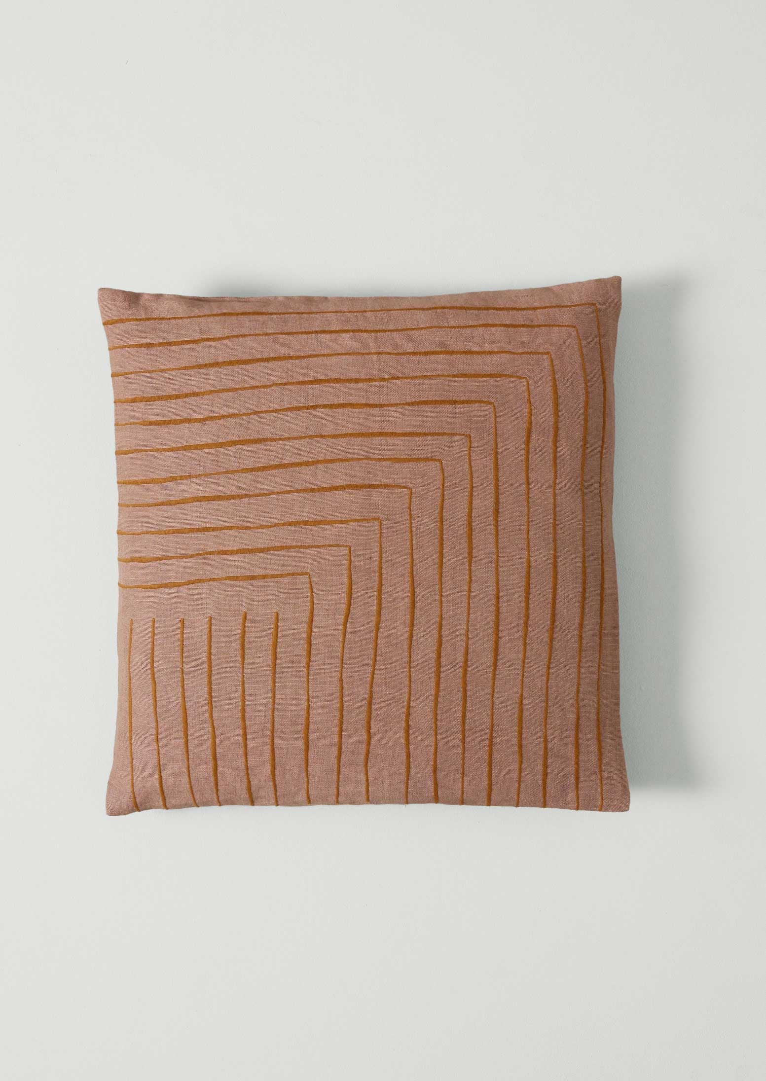 Aria Embroidered Cushion Cover | Dusk/Caramel