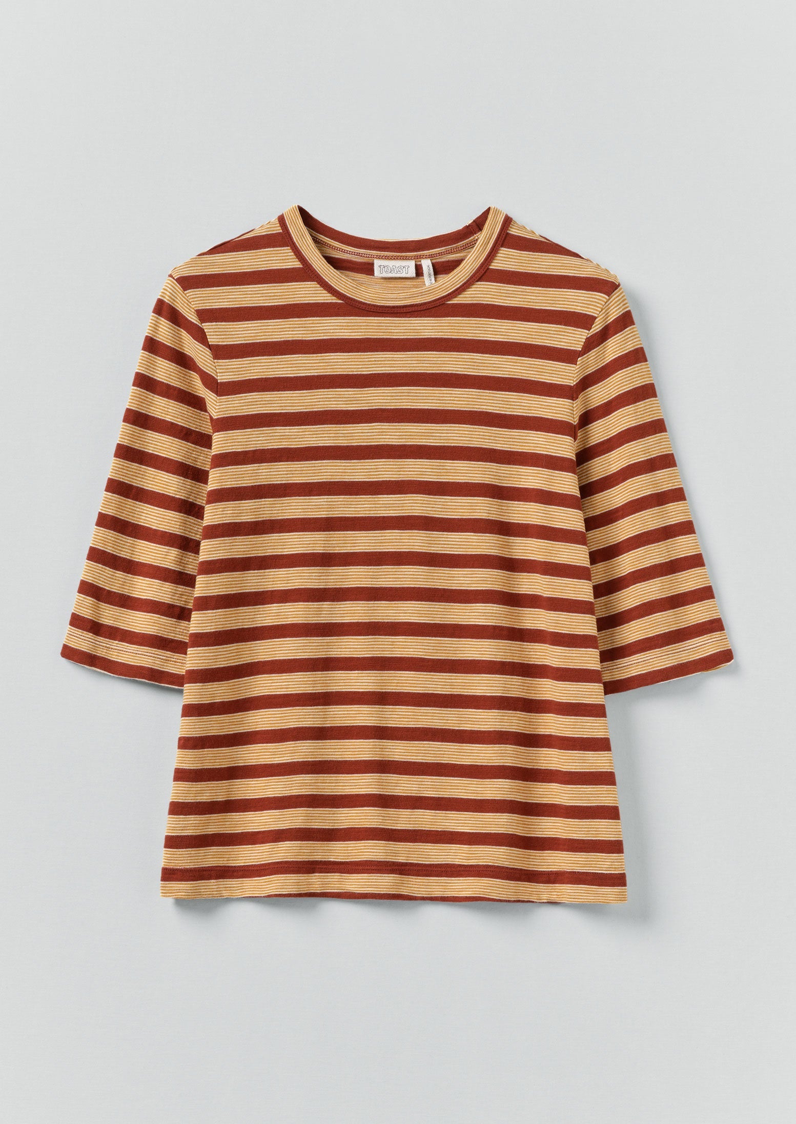 Cleo Stripe Cotton Tee | Red Rock/Cider