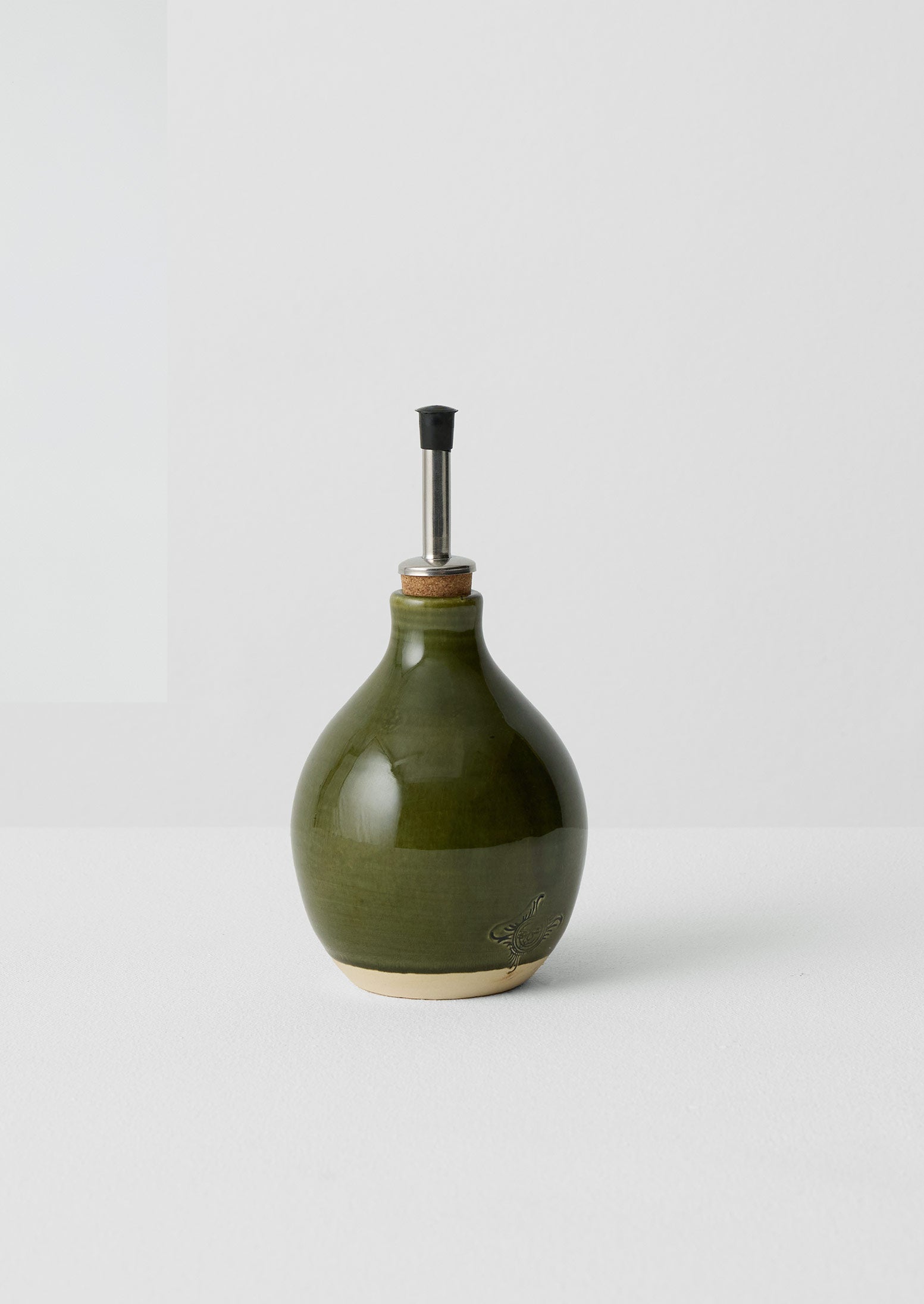Poterie Barbotine Vinegar Pourer | Bottle Green