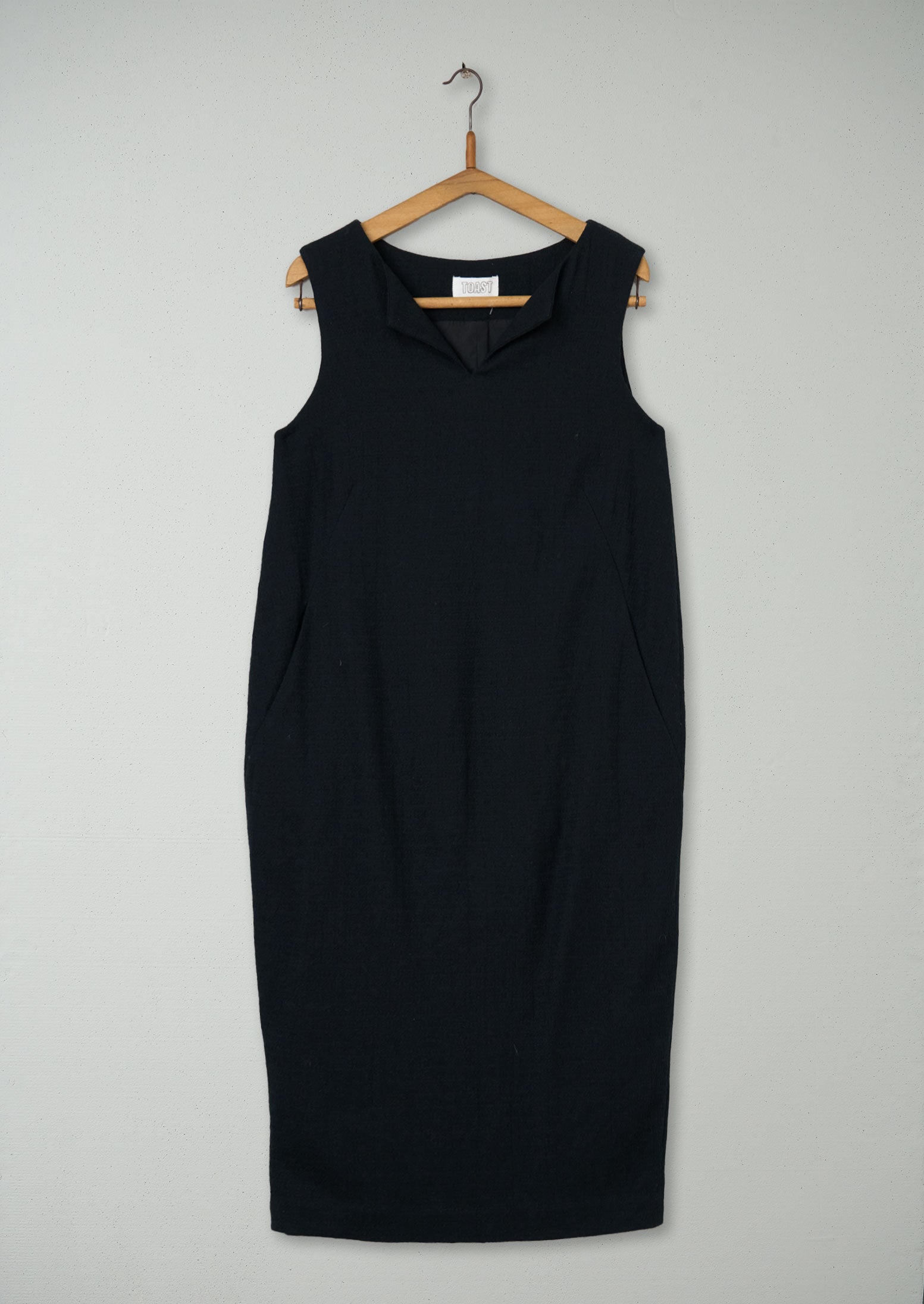 Reworn Soft Wool Column Dress Size 10 (986) | Black