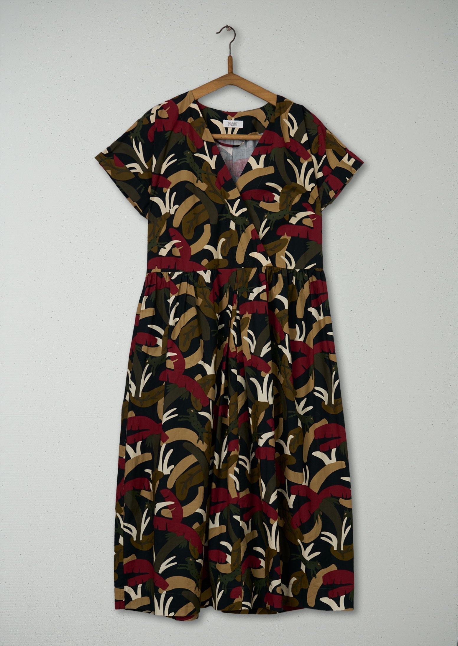 Reworn Palm Print Poplin Dress Size 10 (979) | Multi