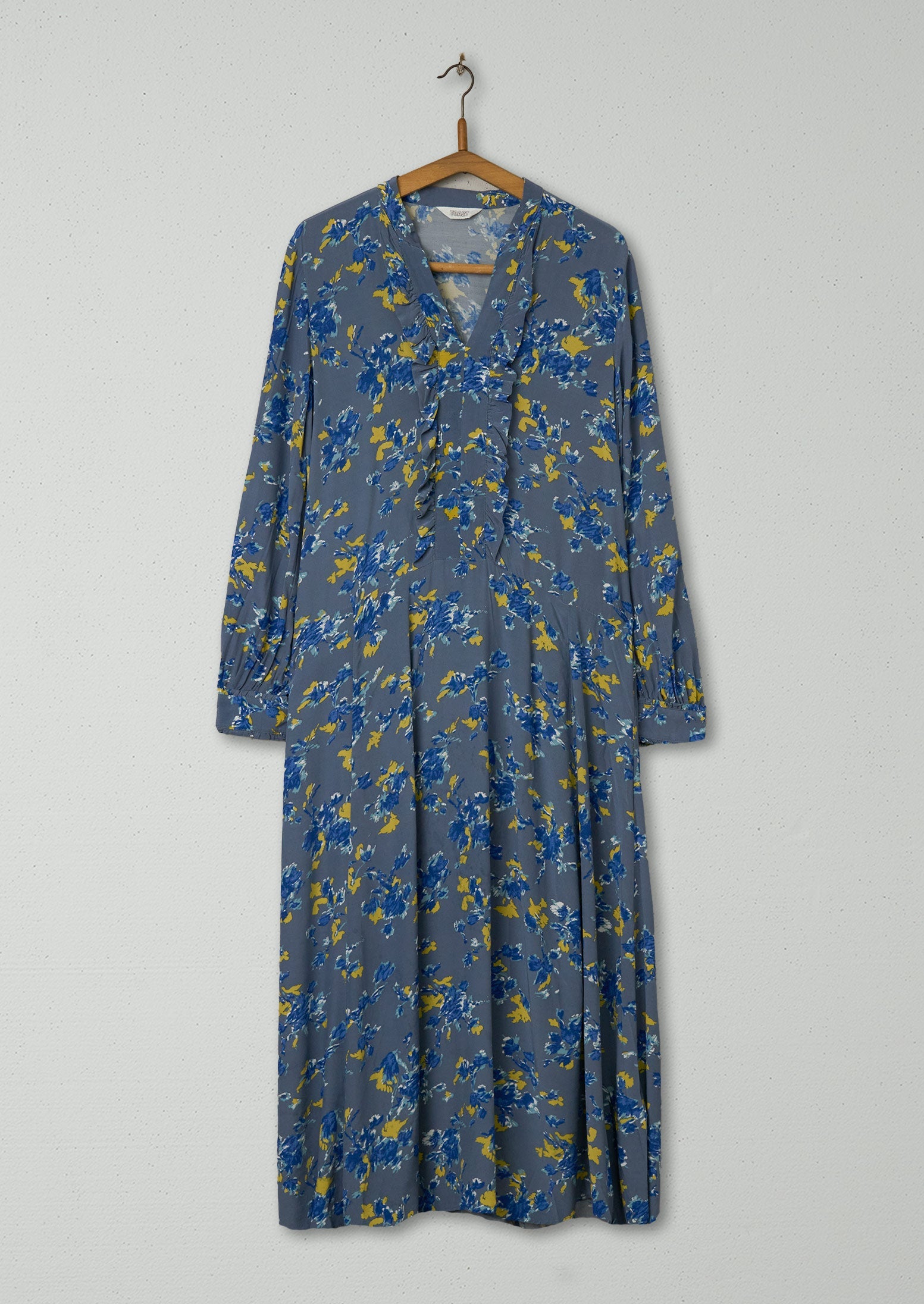 Reworn Floral Tiered Smock Dress Size 14 (947) | Multi