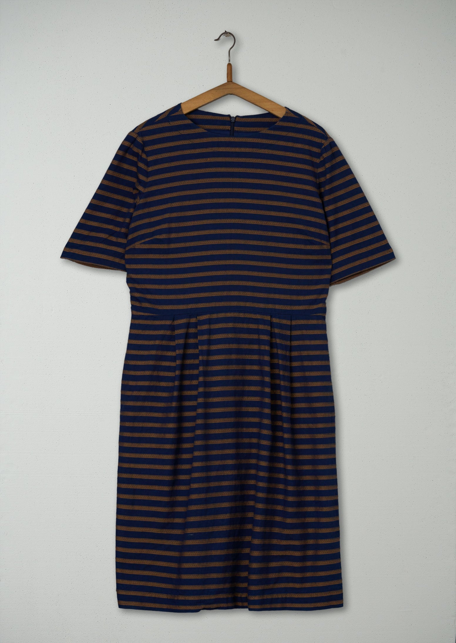 Reworn Stripe Indigo Dress Size 14 (942) | Multi
