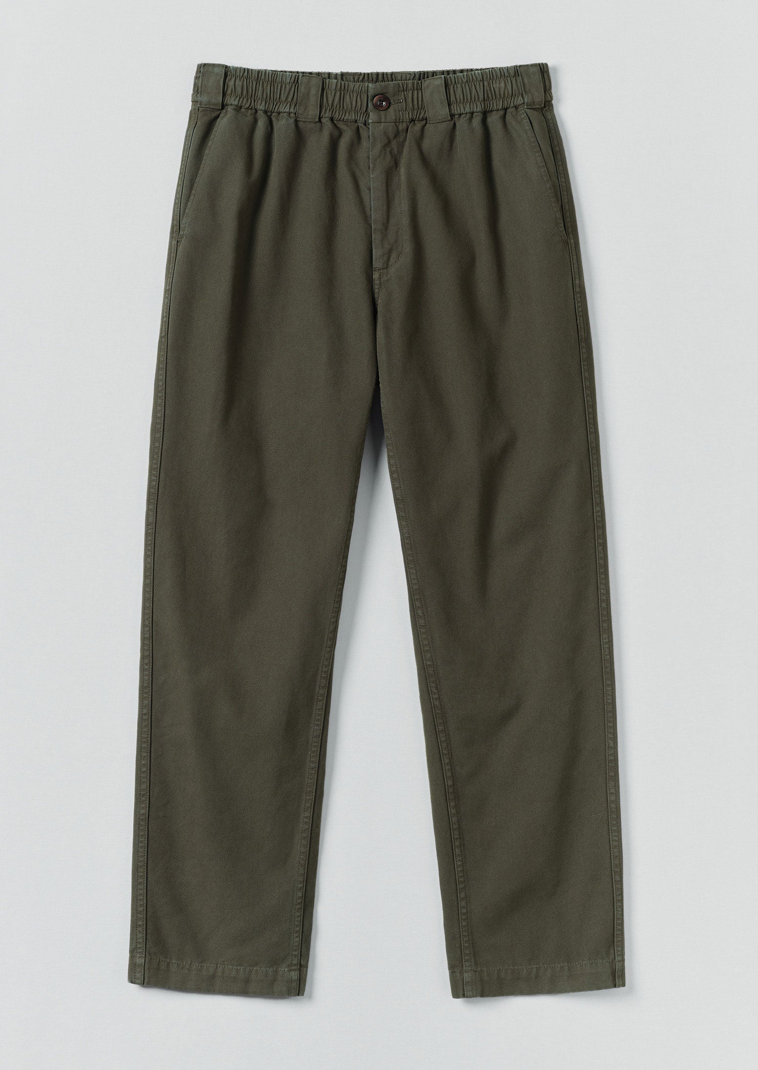 Cotton Canvas Elasticated Trousers | Peat