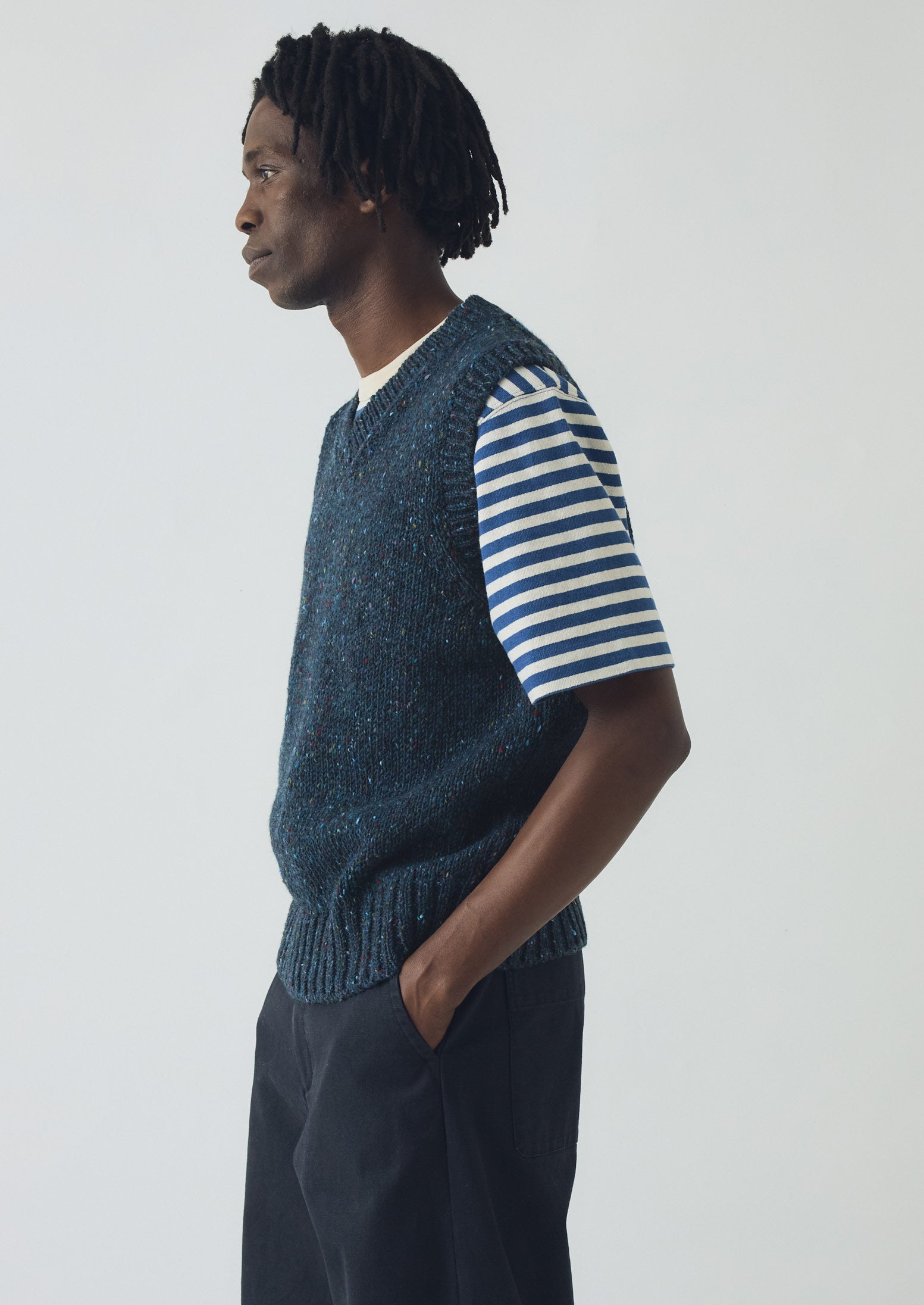 Donegal Wool Knitted Tank | Midnight 3 Donegal Wool Knitted Tank | Midnight