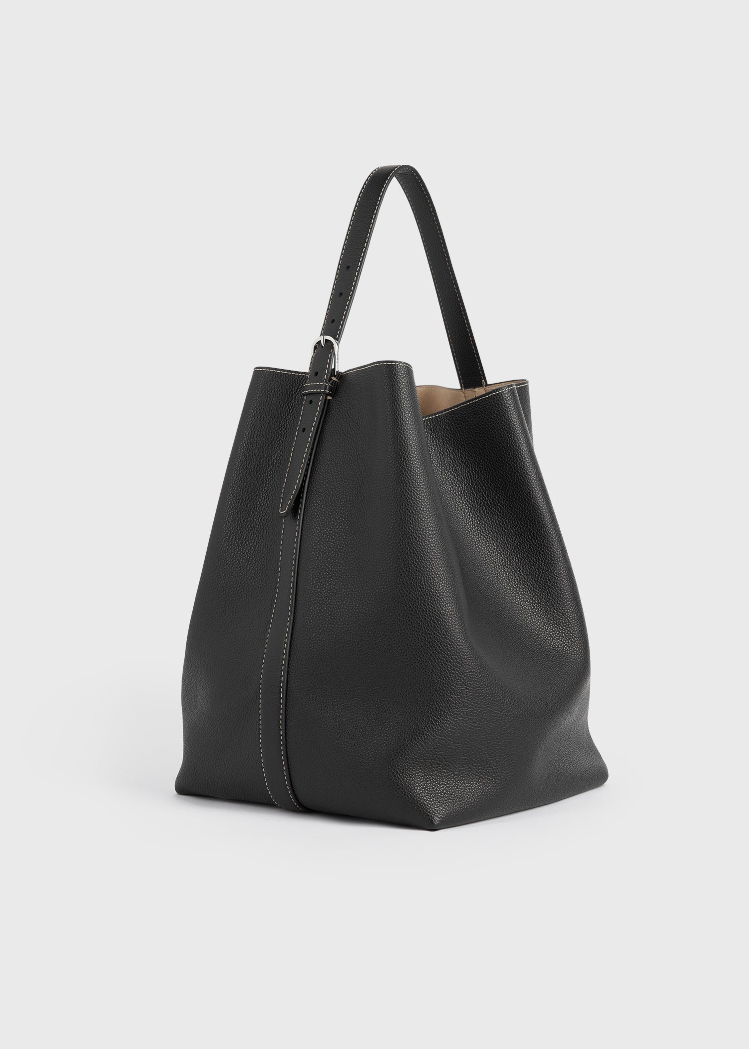 Belted grained-leather tote black 5 Belted grained-leather tote black