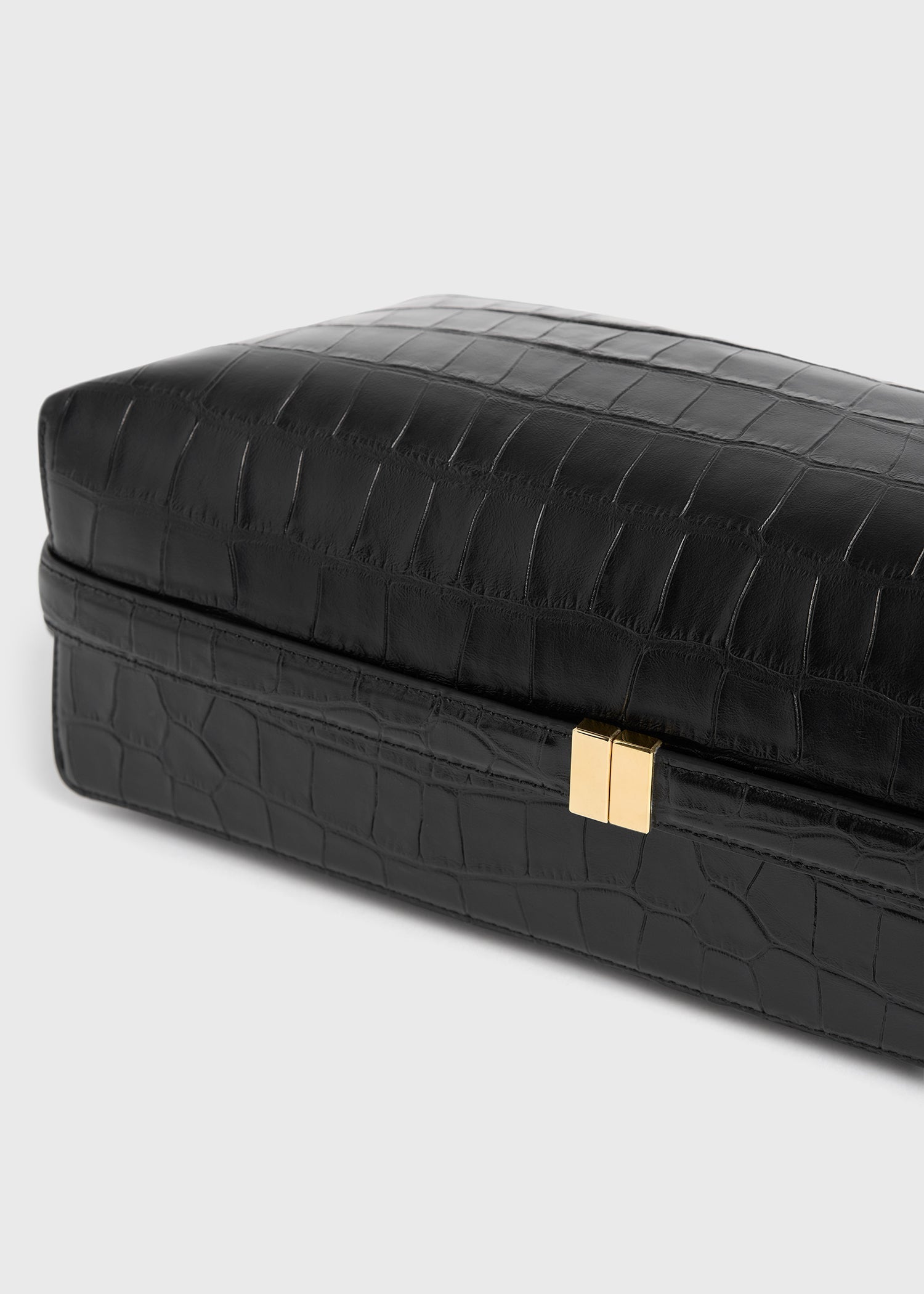 Belted croco-embossed clutch black 5 Belted croco-embossed clutch black