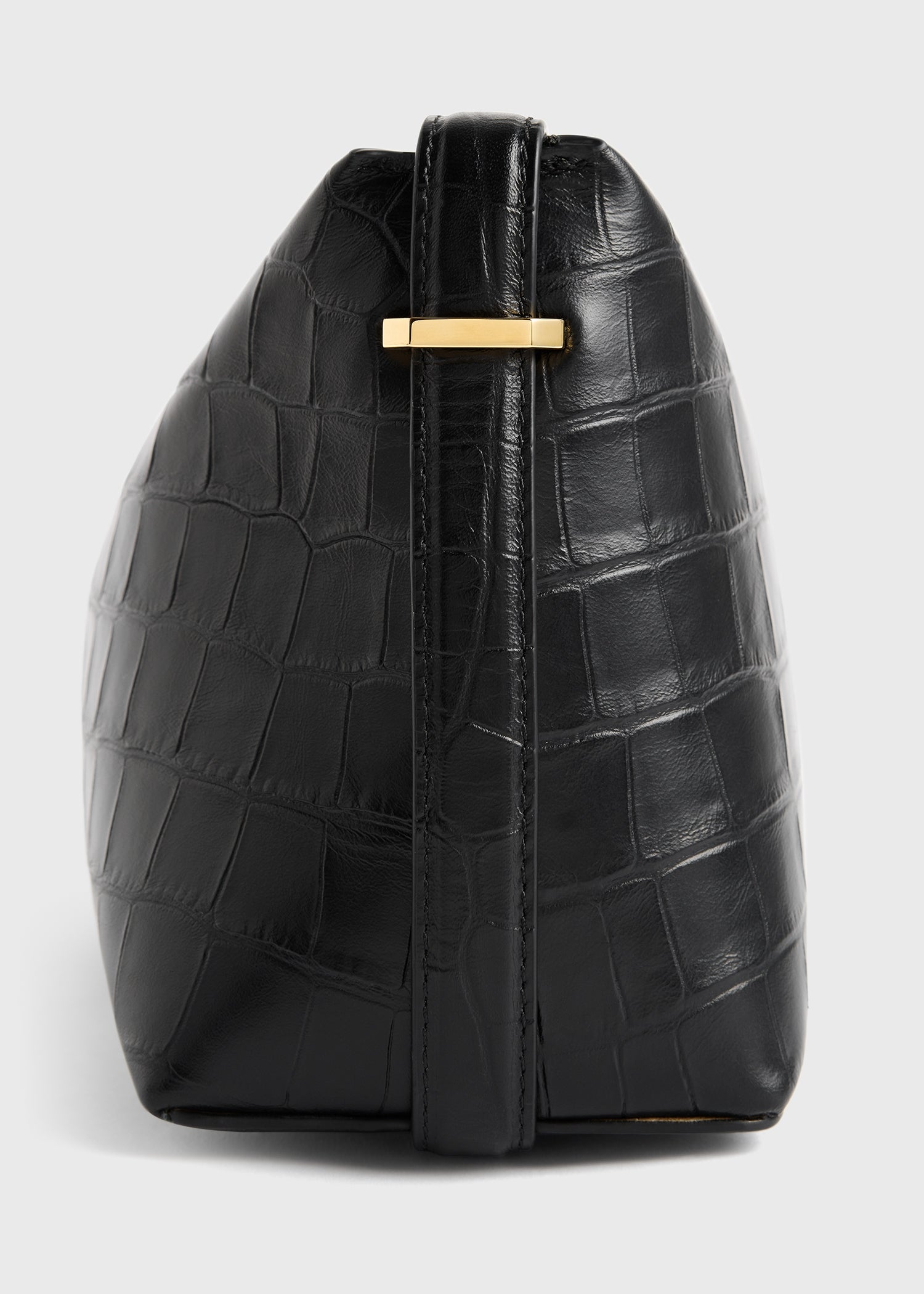 Belted croco-embossed clutch black 8 Belted croco-embossed clutch black