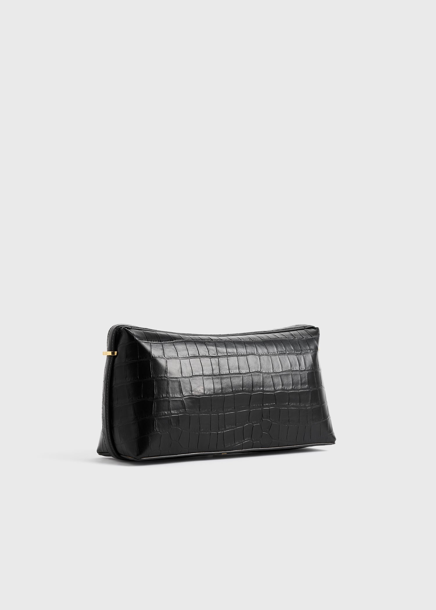 Belted croco-embossed clutch black 10 Belted croco-embossed clutch black