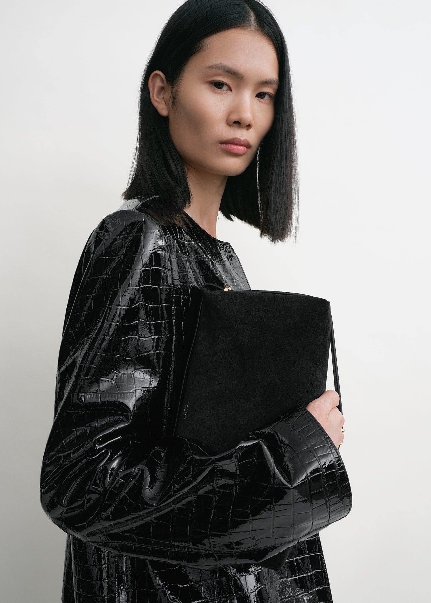 Belted suede clutch black 5 Belted suede clutch black
