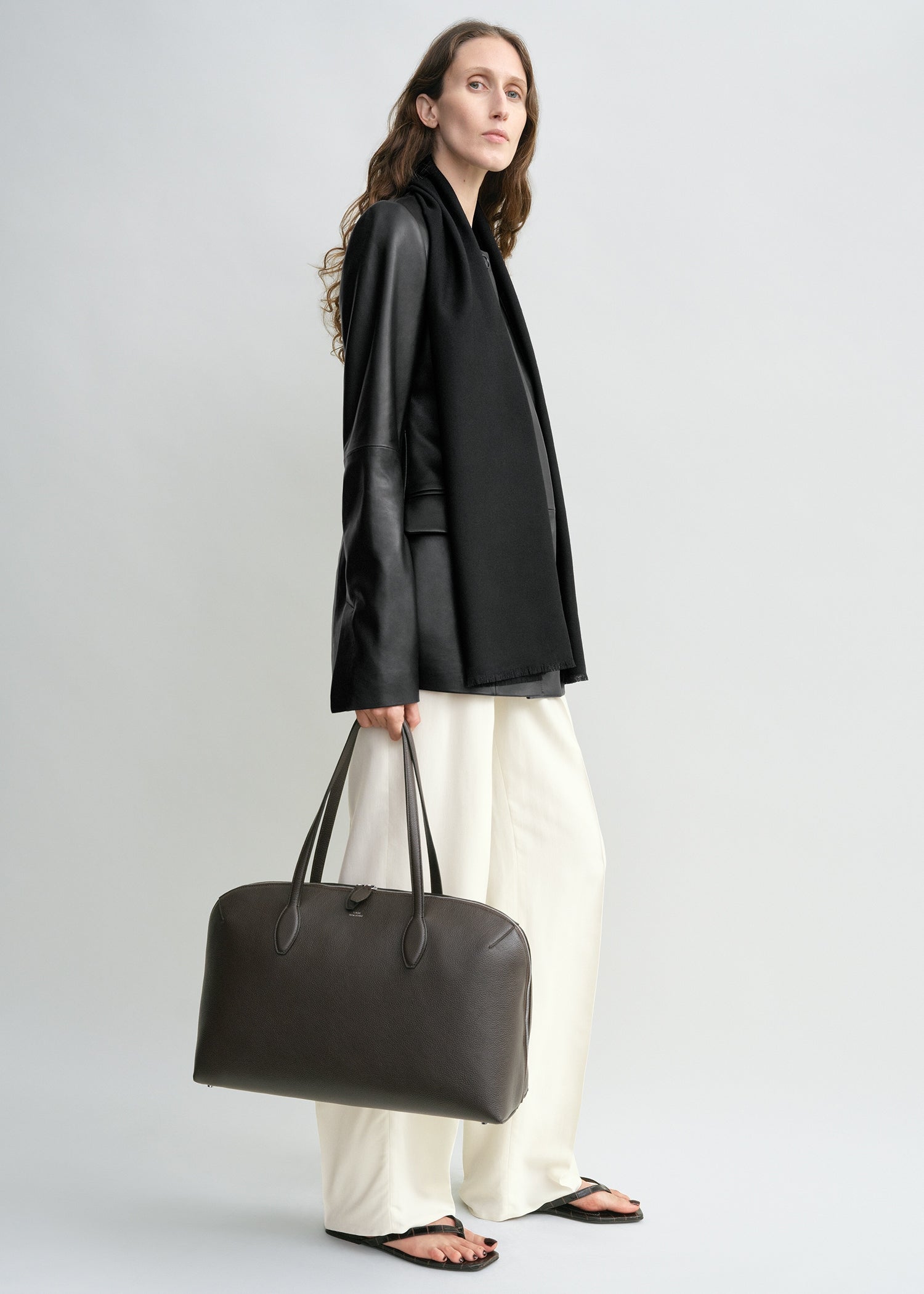 Collarless leather jacket black petite 3 Collarless leather jacket black petite