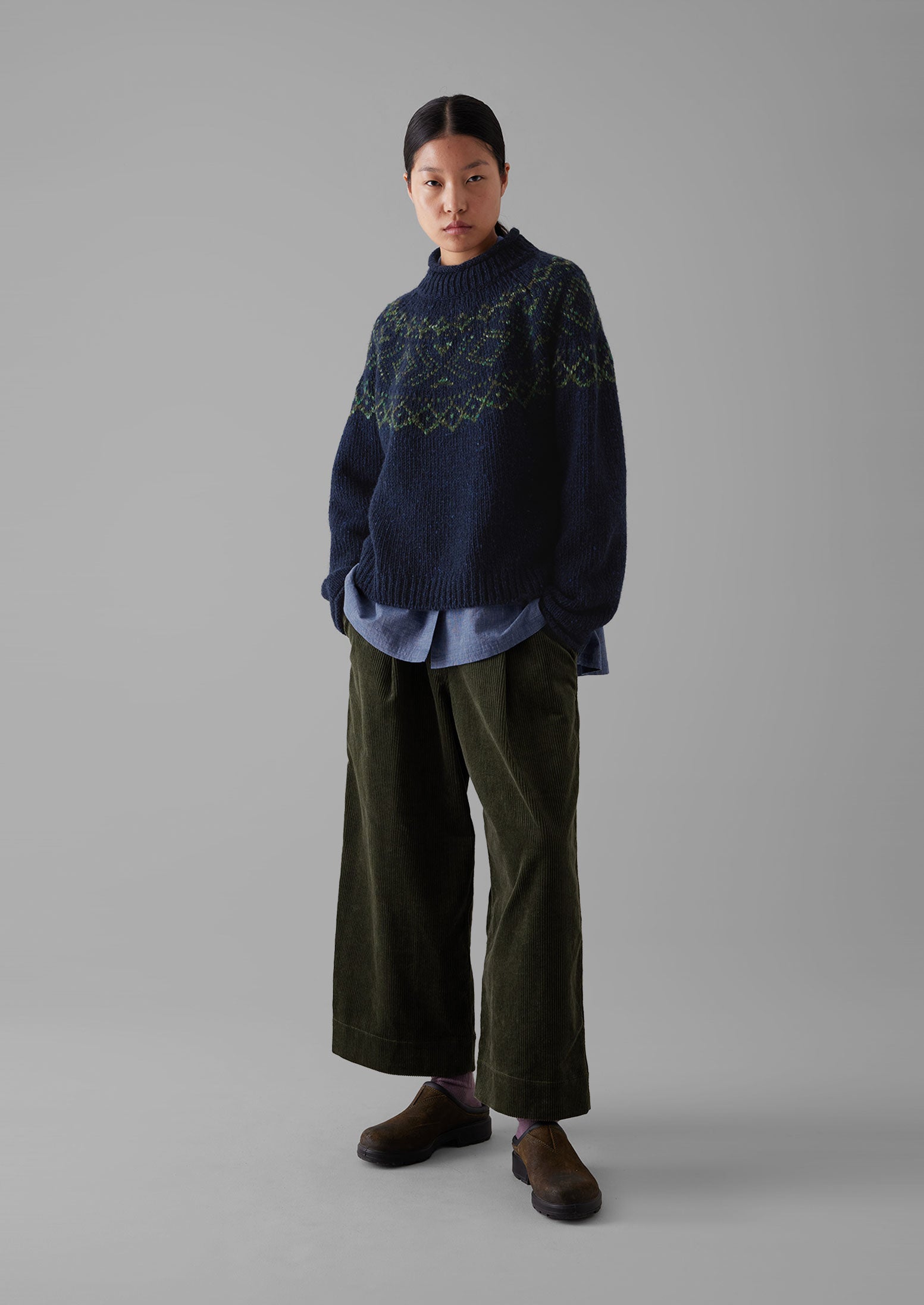 Organic Cord Pleat Front Trousers | Seaweed 3 Organic Cord Pleat Front Trousers | Seaweed