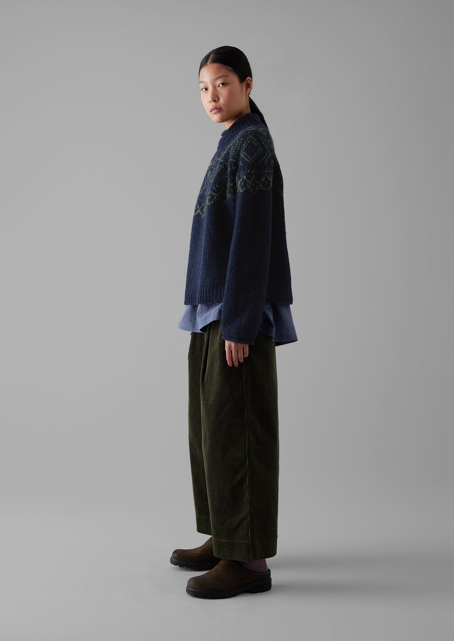 Organic Cord Pleat Front Trousers | Seaweed 4 Organic Cord Pleat Front Trousers | Seaweed