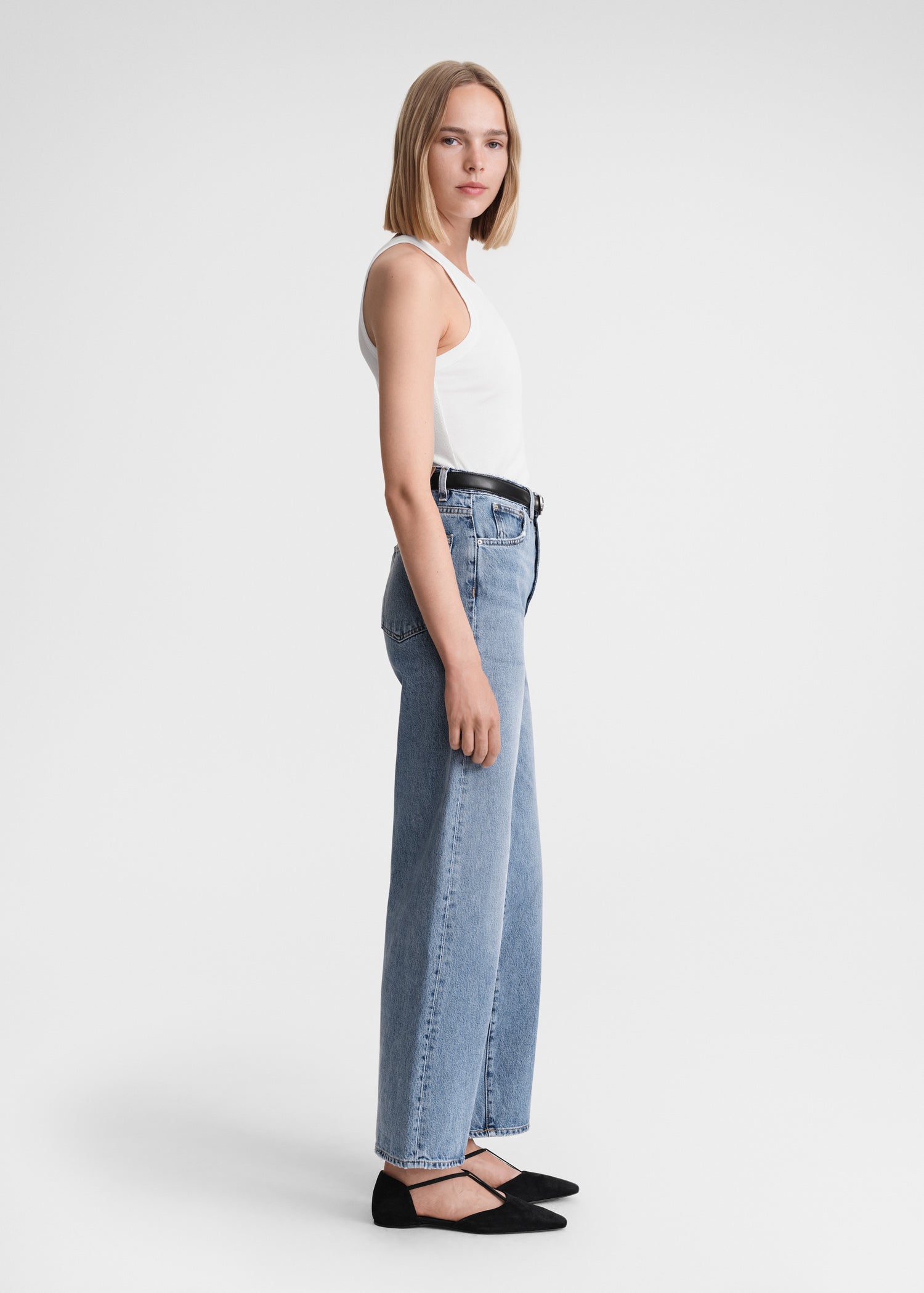Flare fit denim worn blue 3 Flare fit denim worn blue