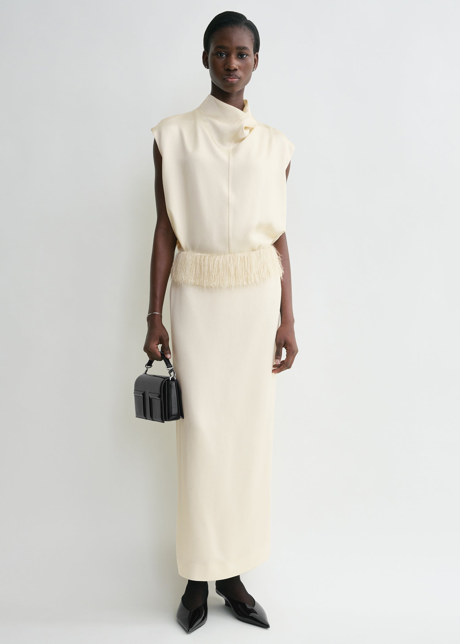Fringe skirt macadamia