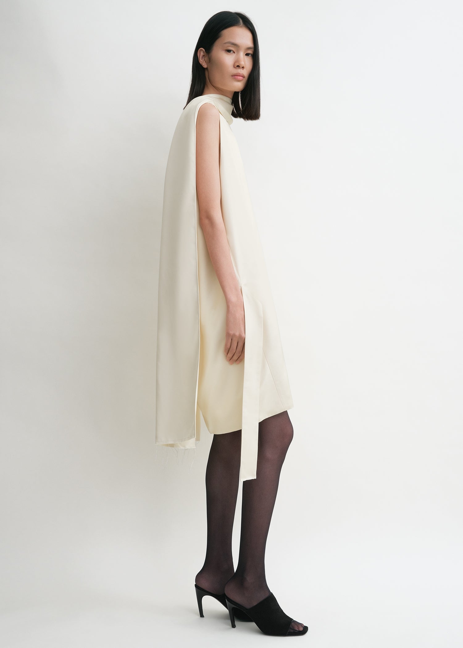 Cocoon scarf dress ecru 3 Cocoon scarf dress ecru