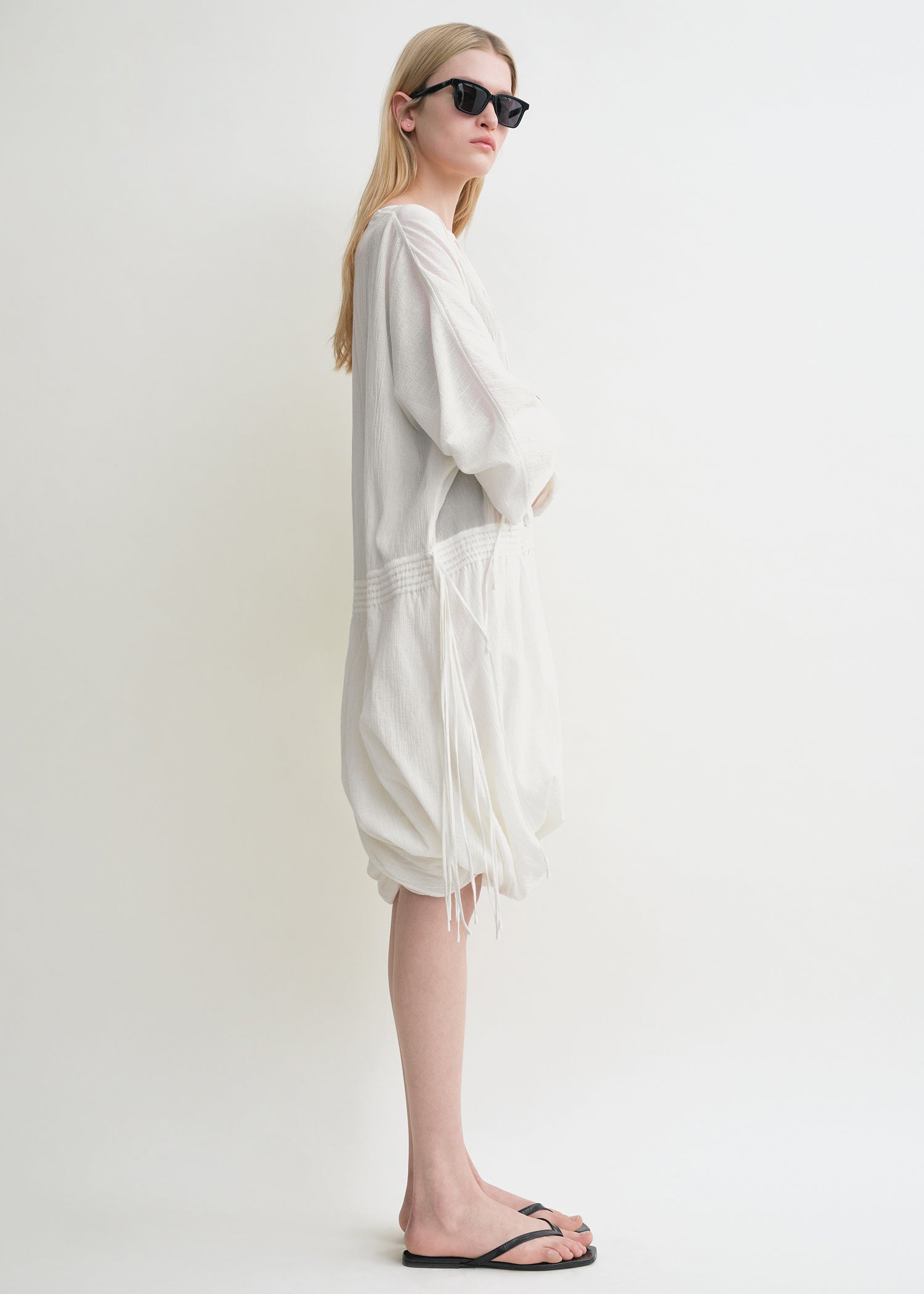Drawstring dress off-white 3 Drawstring dress off-white