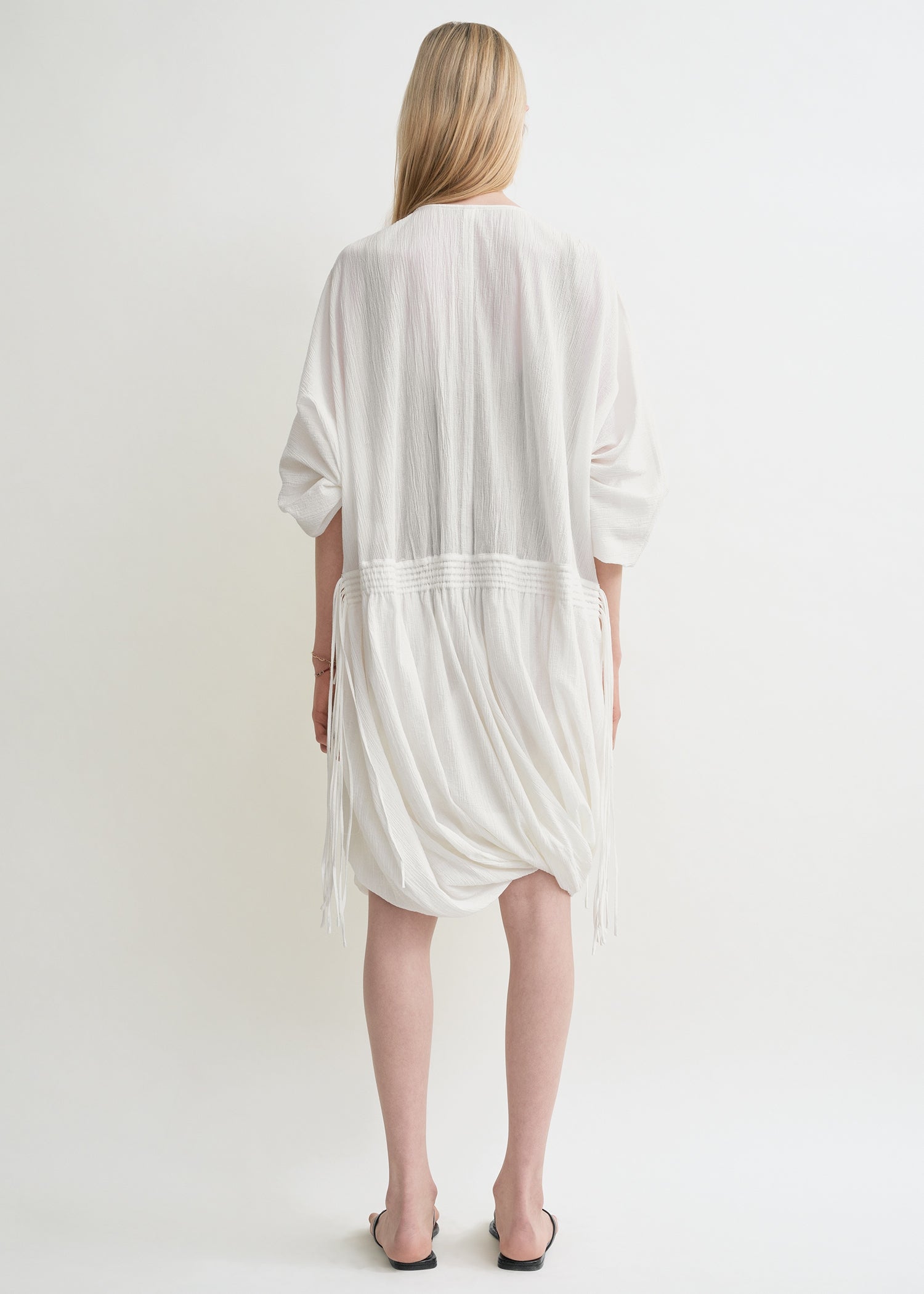 Drawstring dress off-white 4 Drawstring dress off-white