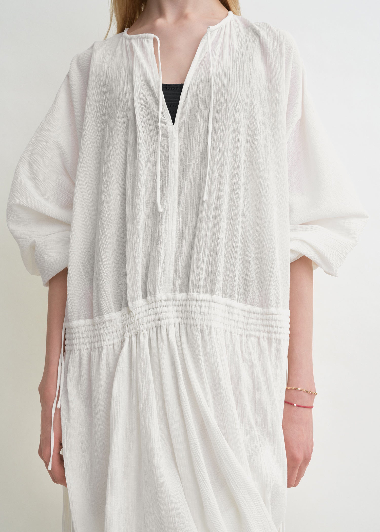 Drawstring dress off-white 5 Drawstring dress off-white