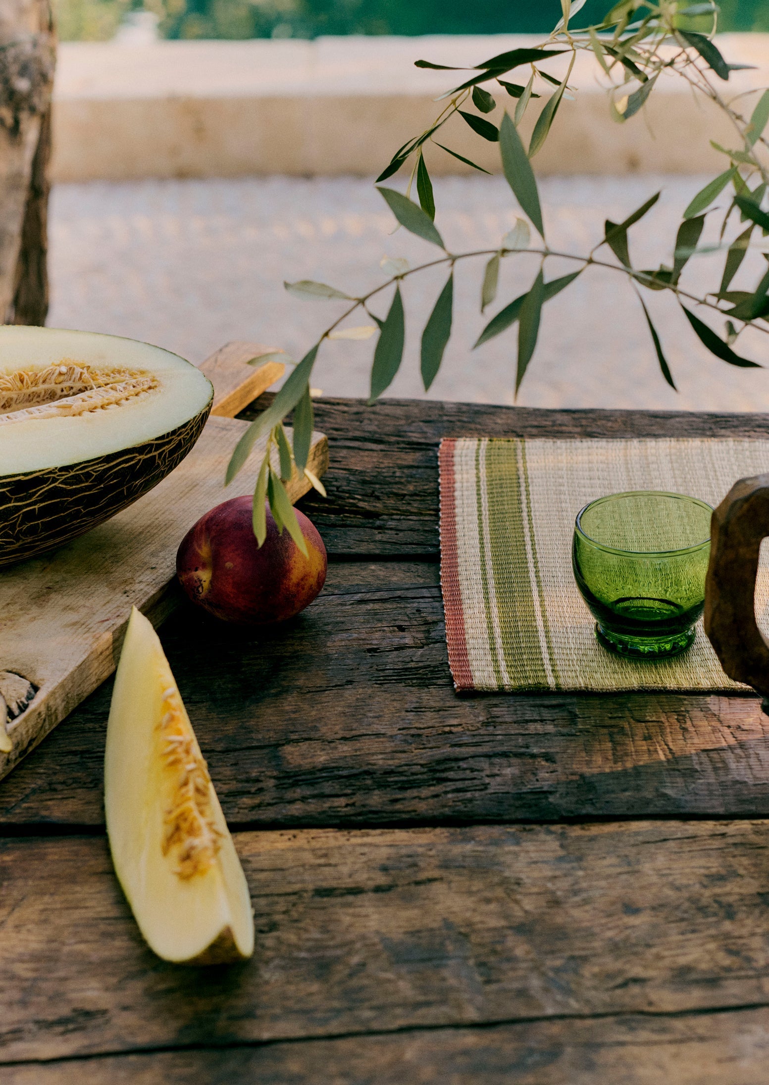Border Stripe Madur Grass Placemat | Natural/Olive 3 Border Stripe Madur Grass Placemat | Natural/Olive