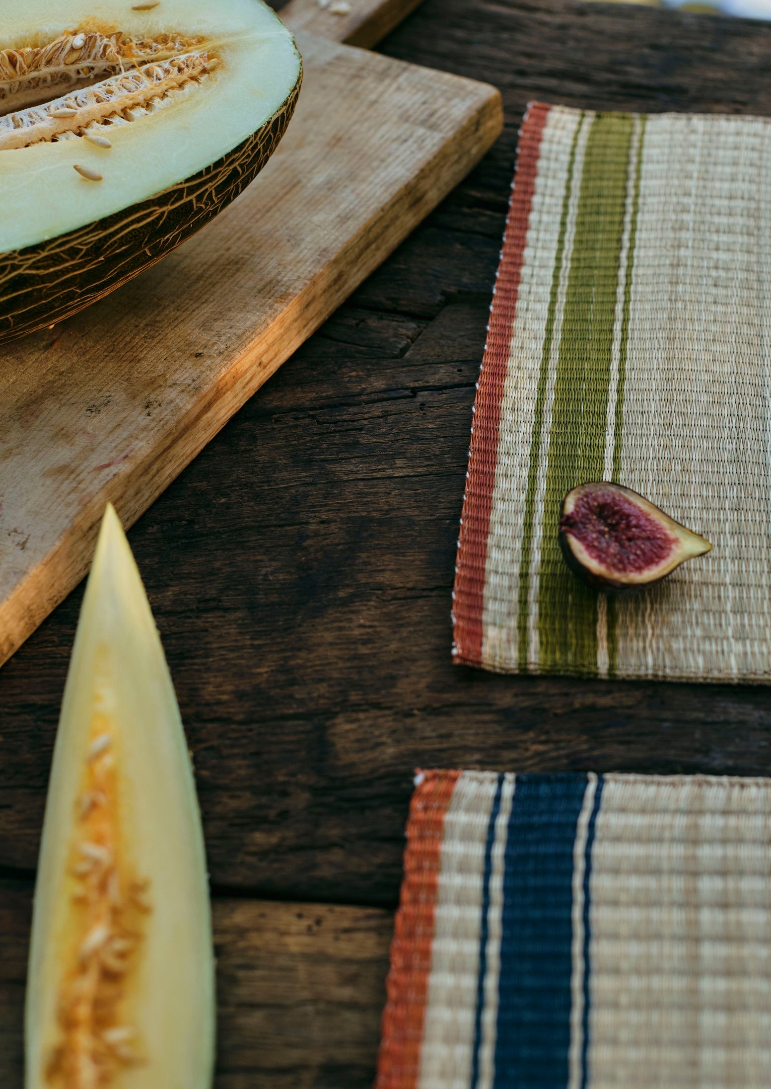 Border Stripe Madur Grass Placemat | Natural/Olive 5 Border Stripe Madur Grass Placemat | Natural/Olive