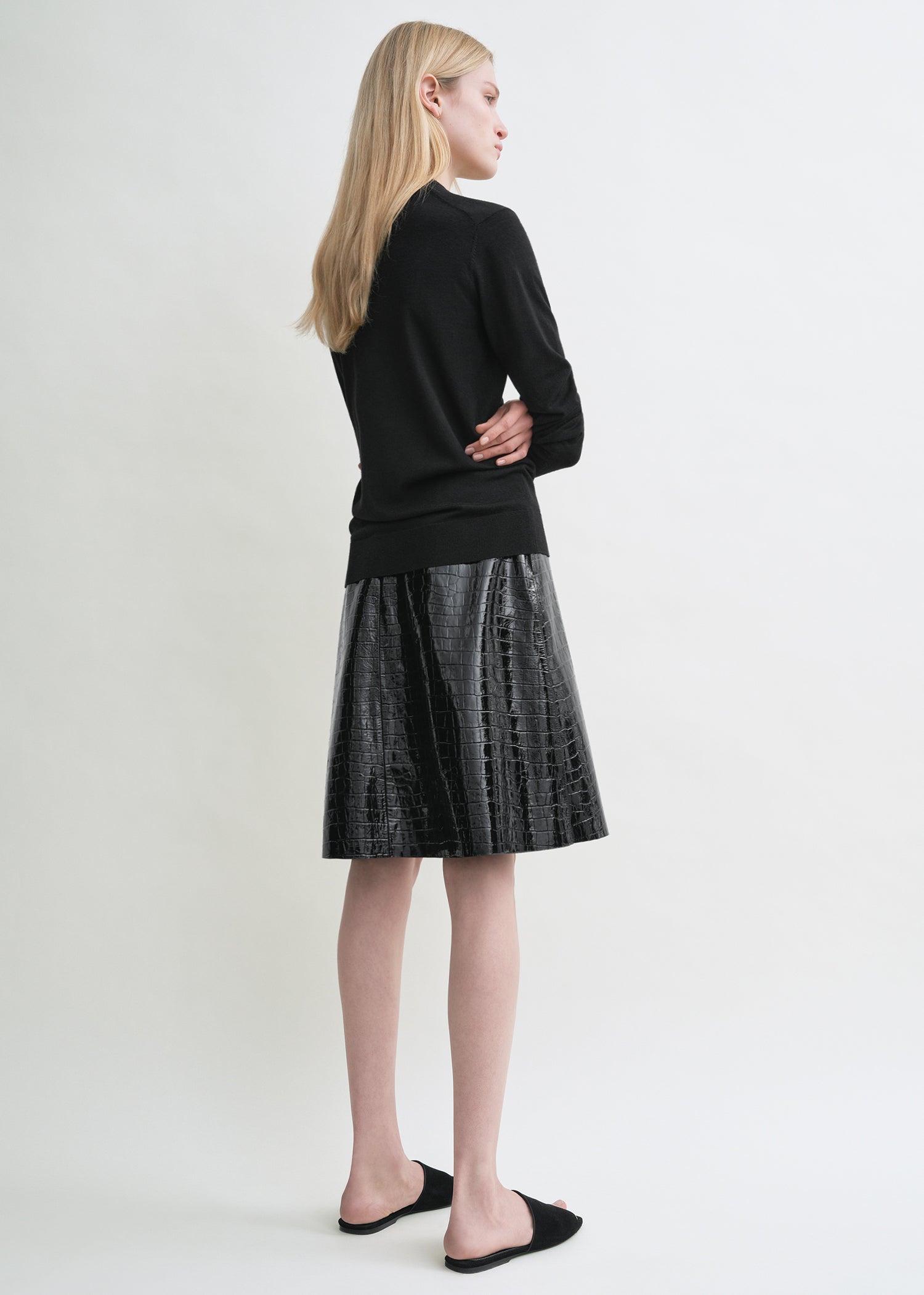 Croco-embossed skirt black 4 Croco-embossed skirt black