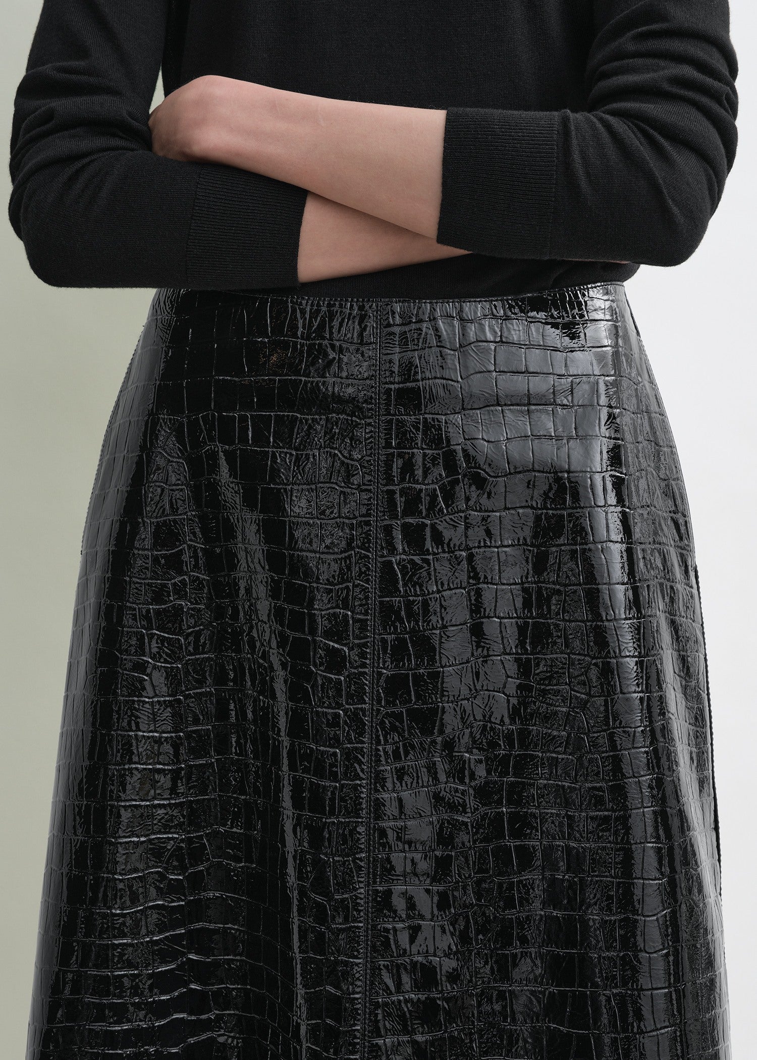 Croco-embossed skirt black 5 Croco-embossed skirt black